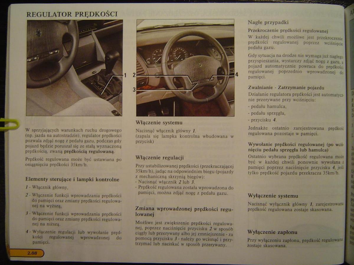 Renault Safrane I instrukcja obslugi / page 54
