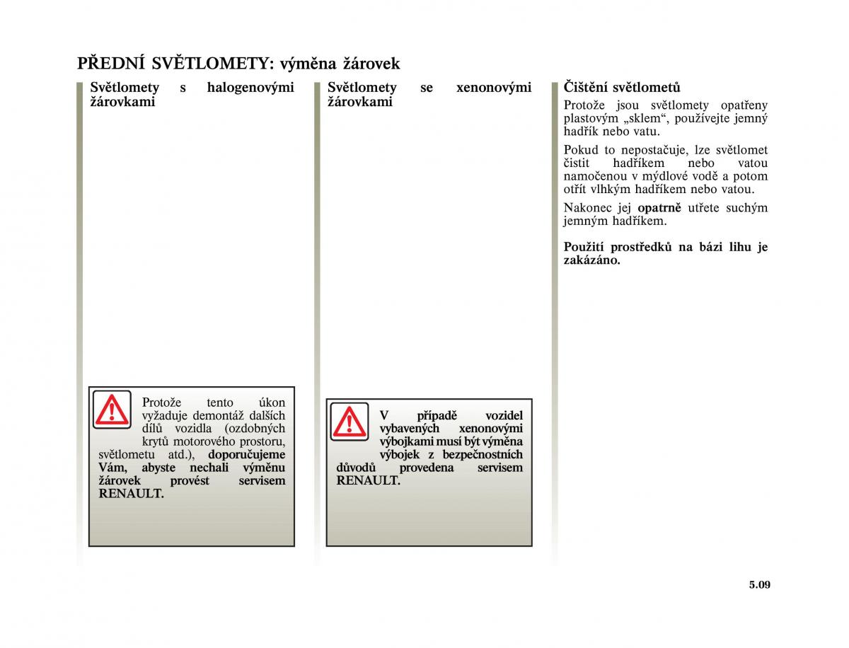 Renault Vel Satis instrukcja obslugi / page 201