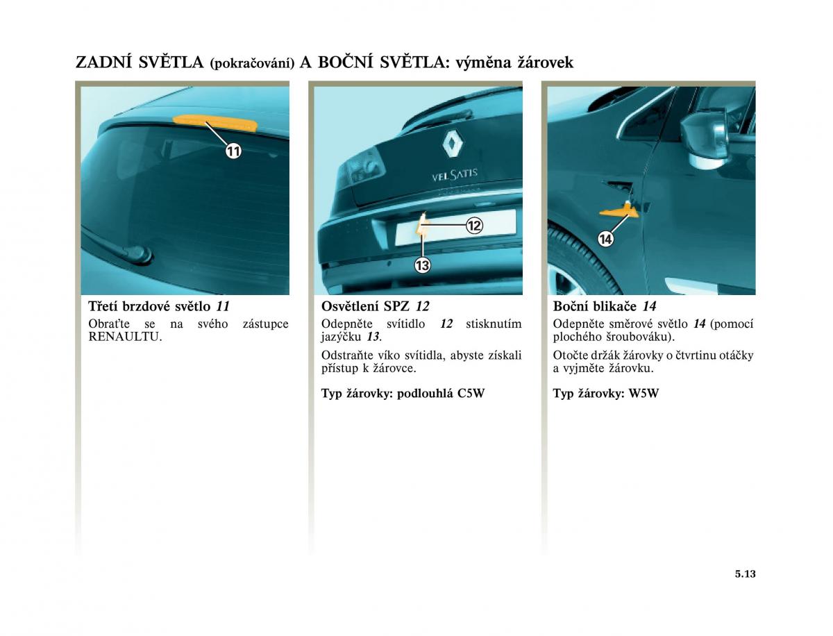 Renault Vel Satis instrukcja obslugi / page 205