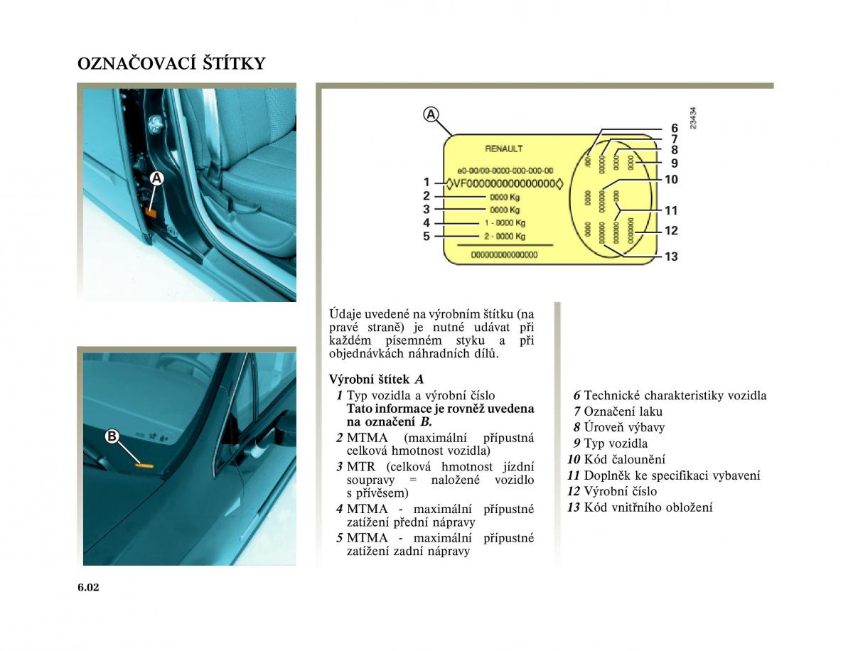 Renault Vel Satis instrukcja obslugi / page 230