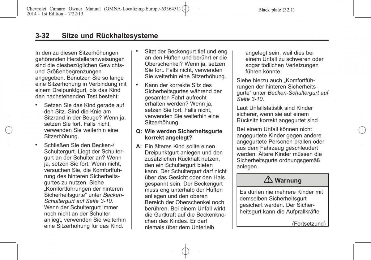 Chevrolet Camaro V 5 Handbuch / page 80