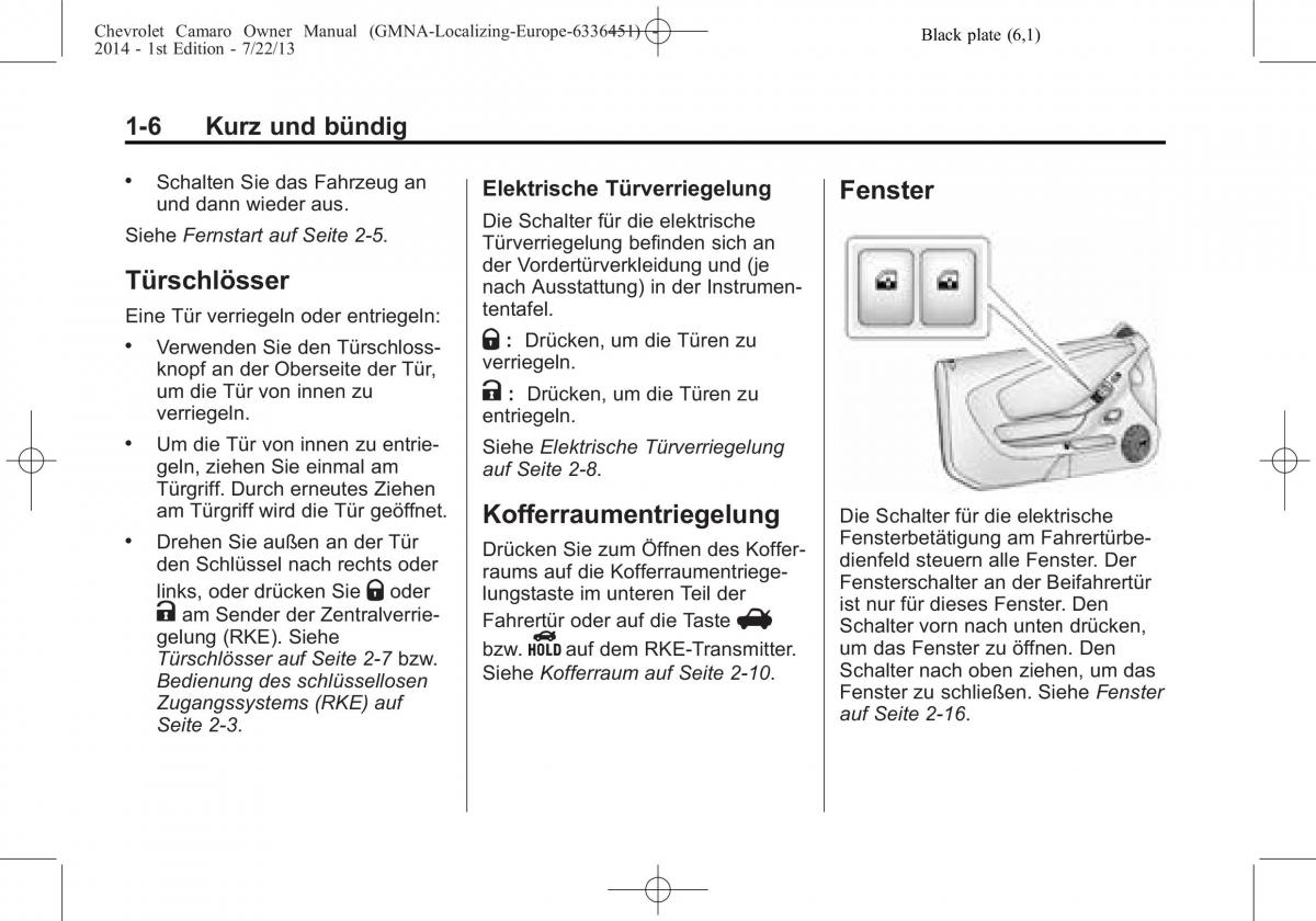 Chevrolet Camaro V 5 Handbuch / page 10