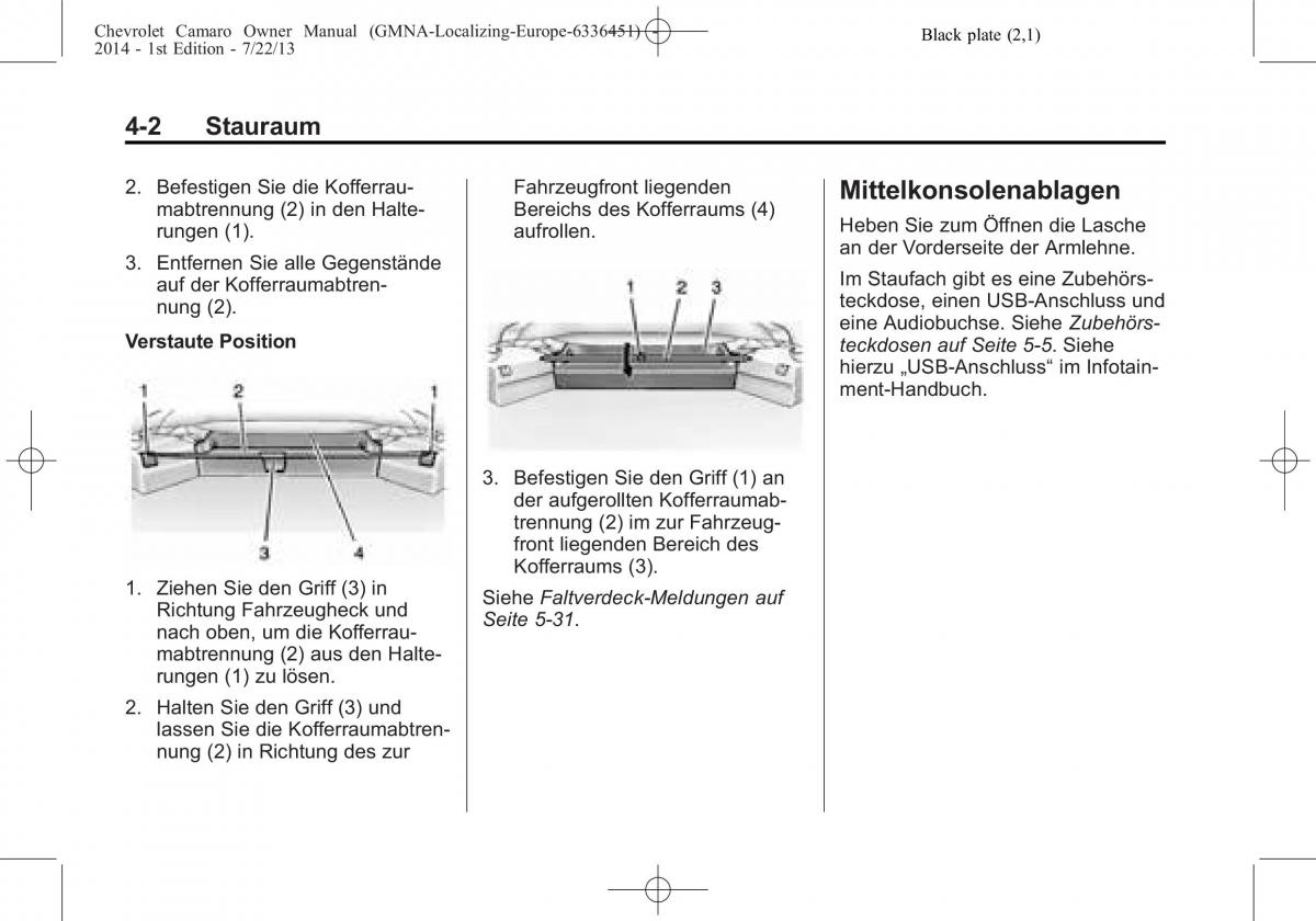 Chevrolet Camaro V 5 Handbuch / page 100