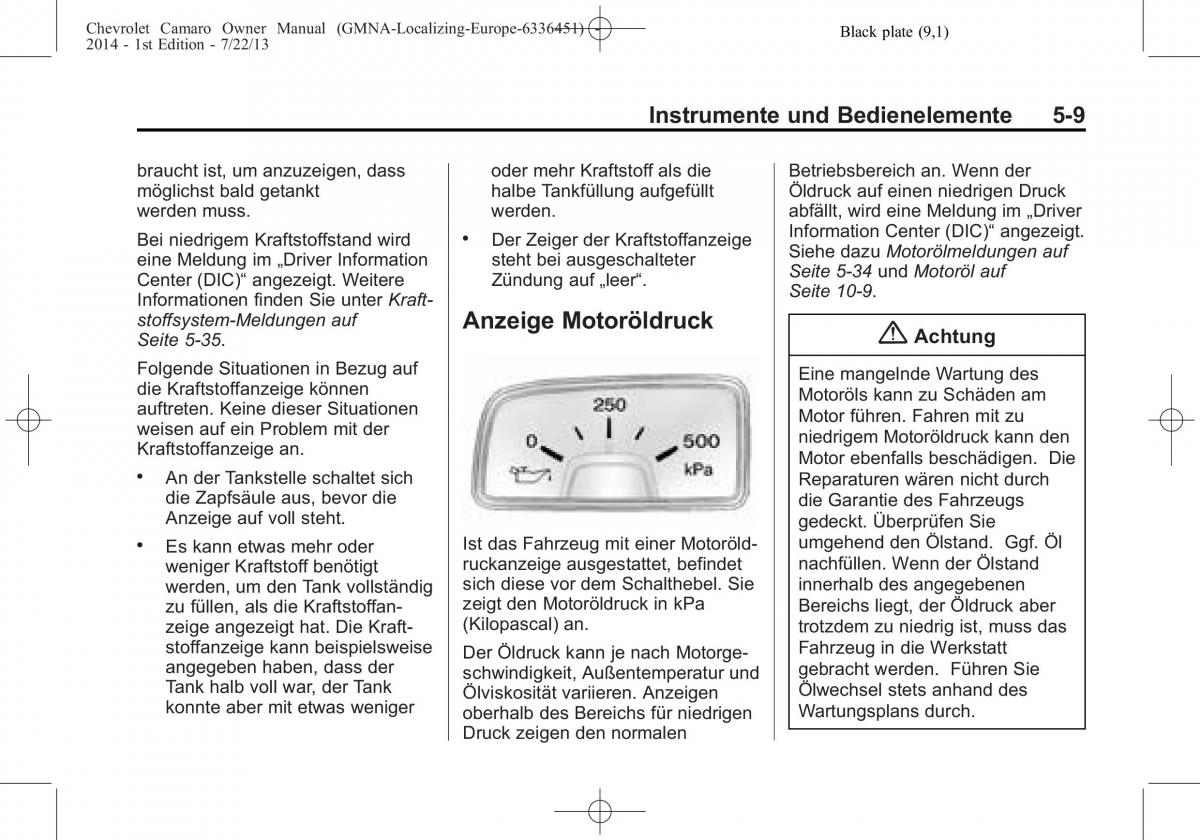 Chevrolet Camaro V 5 Handbuch / page 113