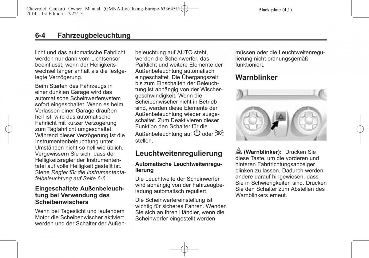 Chevrolet Camaro V 5 Handbuch / page 150