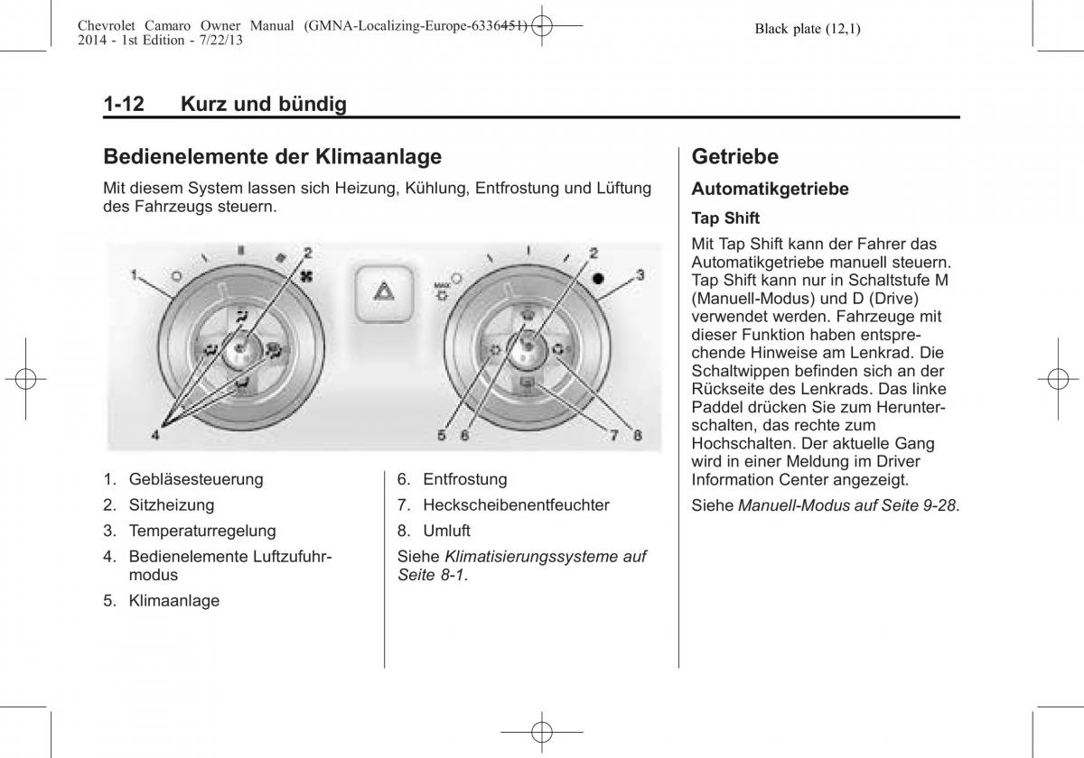 Chevrolet Camaro V 5 Handbuch / page 16