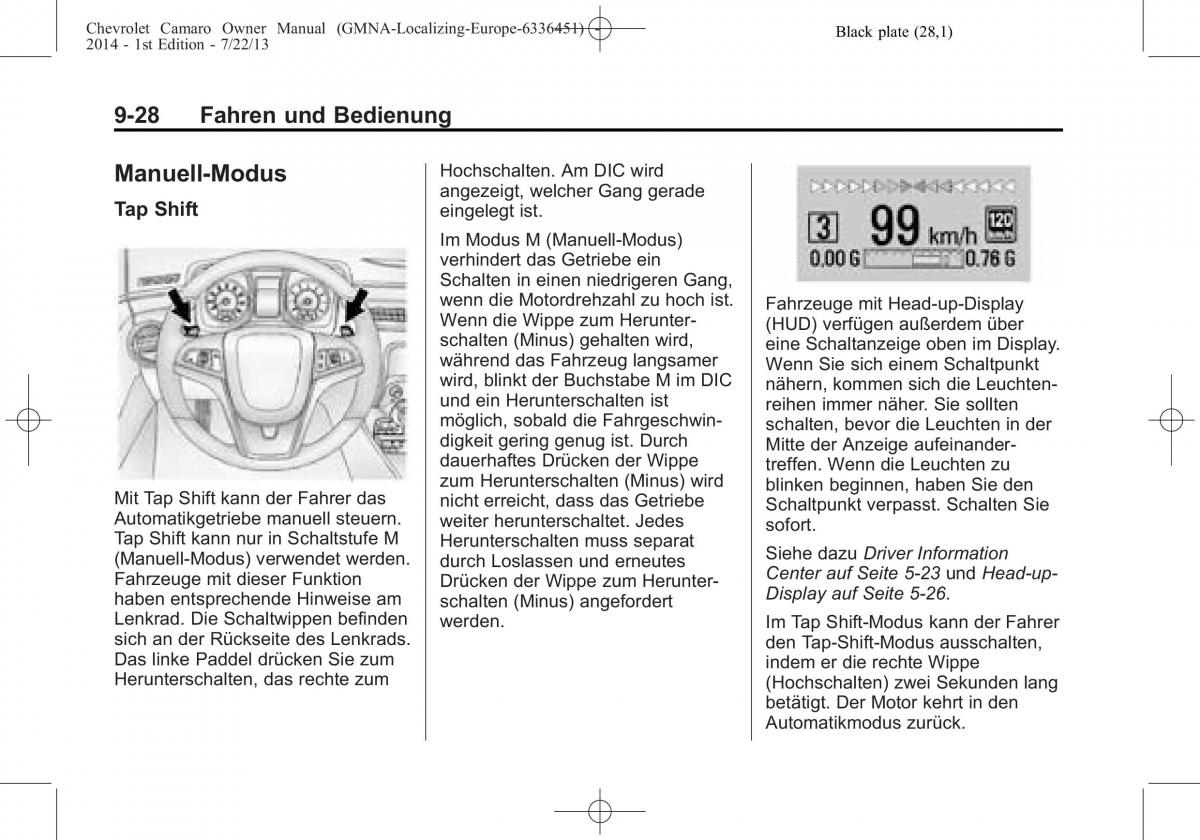 Chevrolet Camaro V 5 Handbuch / page 188