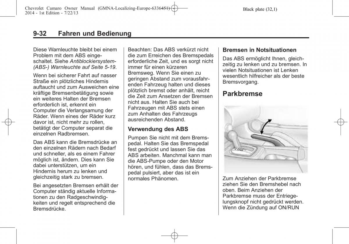 Chevrolet Camaro V 5 Handbuch / page 192