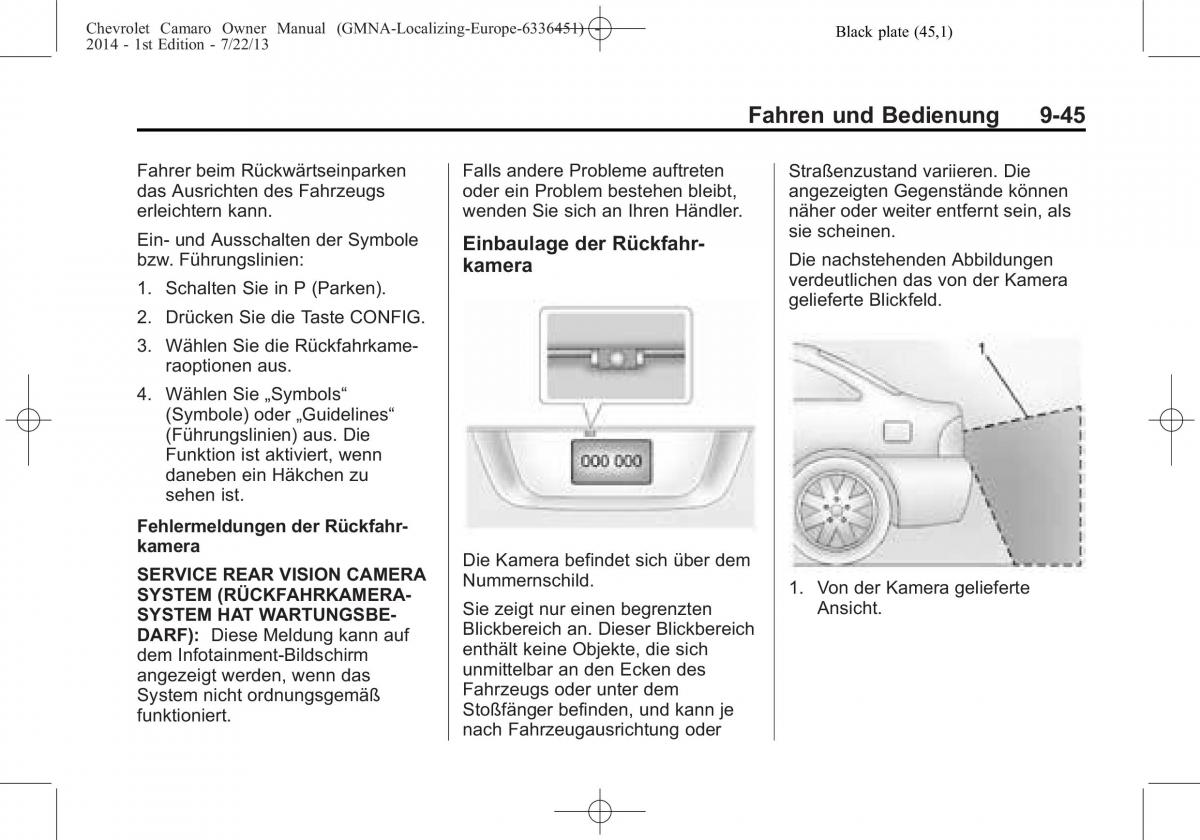 Chevrolet Camaro V 5 Handbuch / page 205