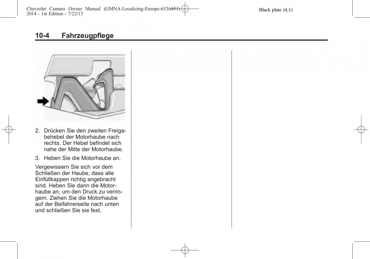 Chevrolet Camaro V 5 Handbuch / page 222