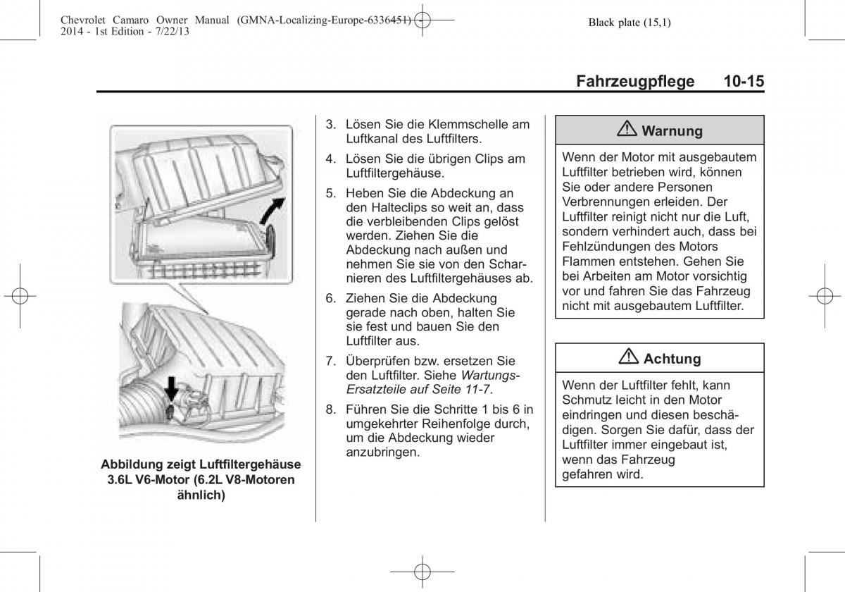 Chevrolet Camaro V 5 Handbuch / page 233