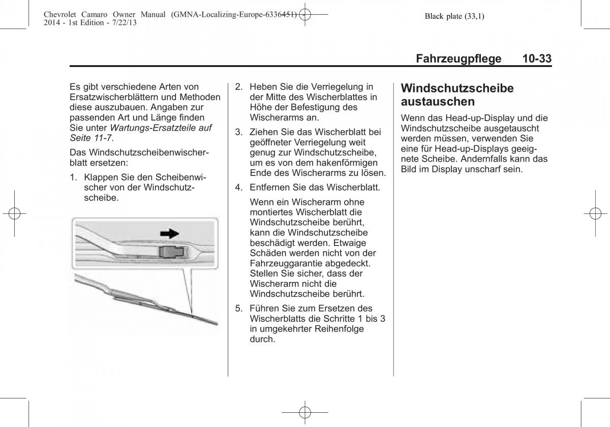 Chevrolet Camaro V 5 Handbuch / page 251