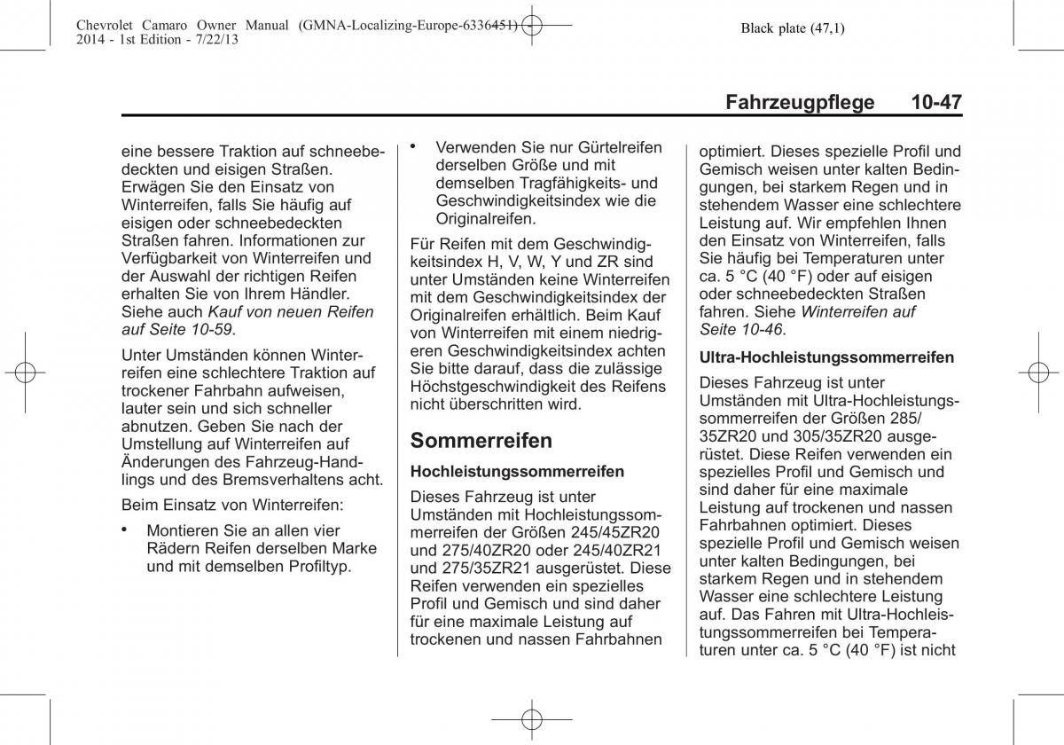 Chevrolet Camaro V 5 Handbuch / page 265