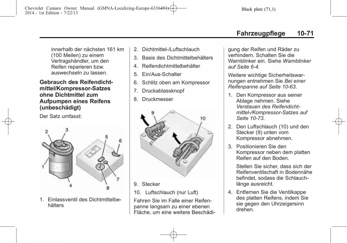 Chevrolet Camaro V 5 Handbuch / page 289