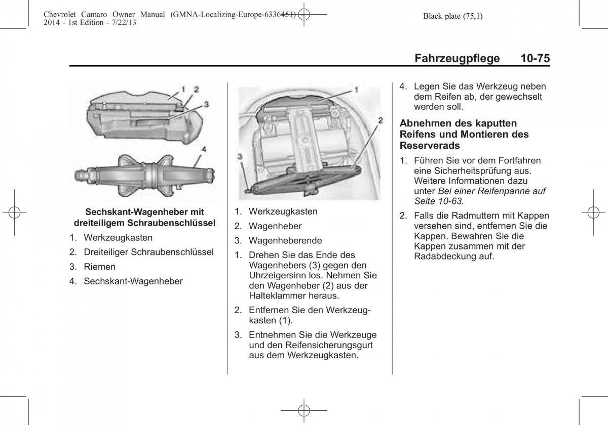 Chevrolet Camaro V 5 Handbuch / page 293