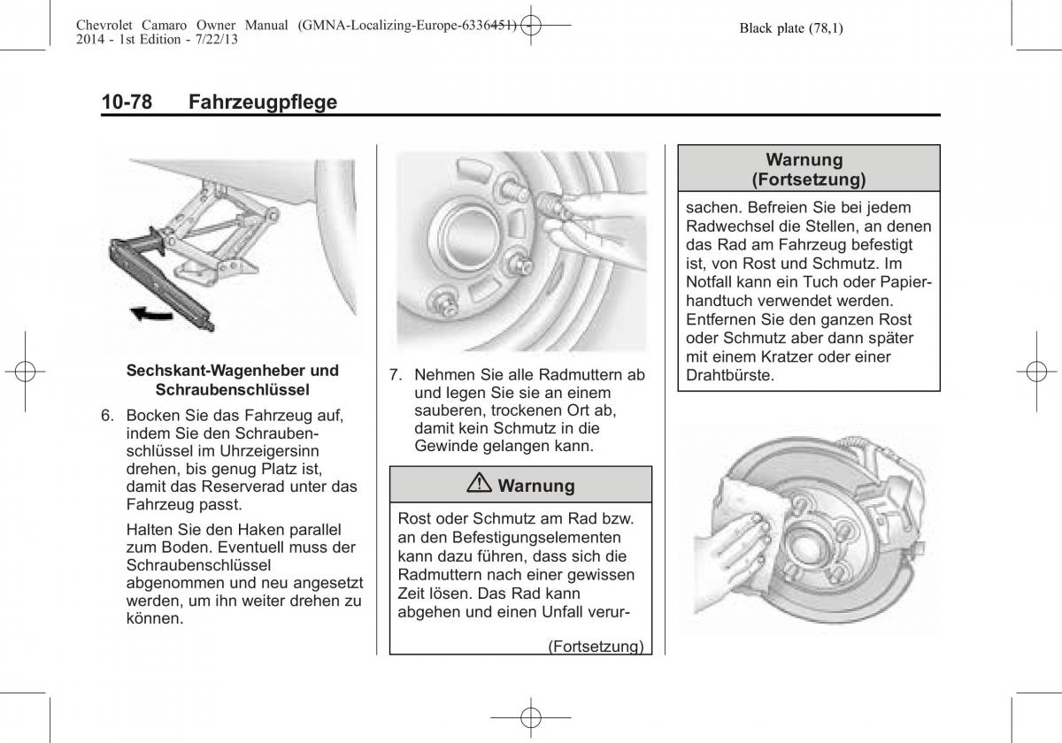 Chevrolet Camaro V 5 Handbuch / page 296