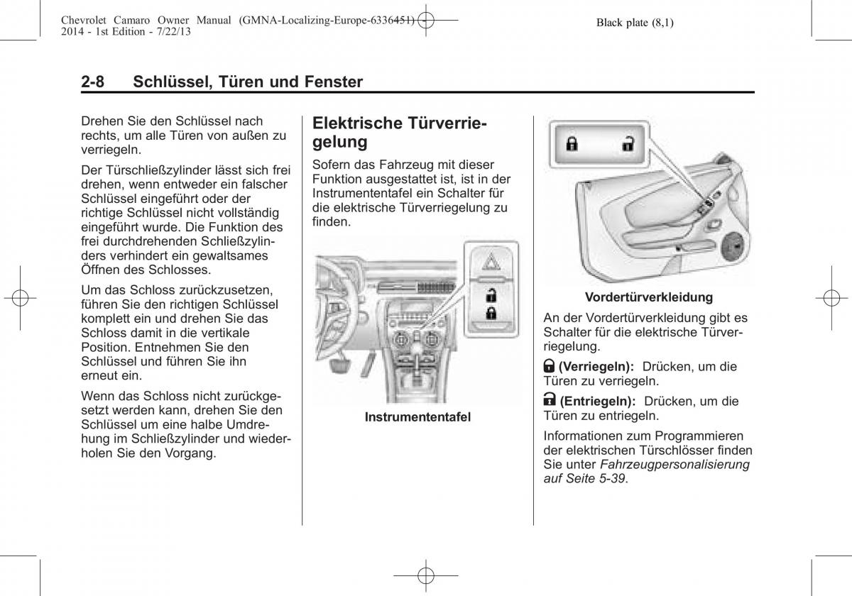 Chevrolet Camaro V 5 Handbuch / page 30