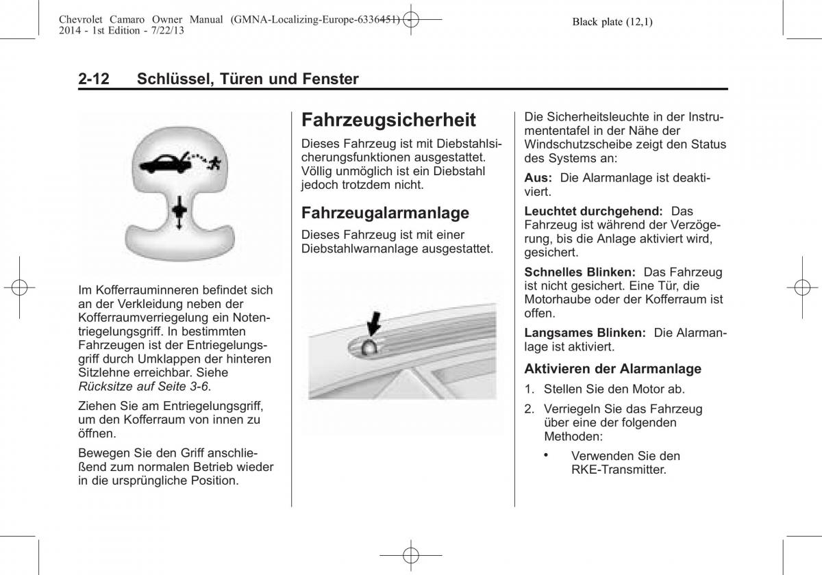 Chevrolet Camaro V 5 Handbuch / page 34