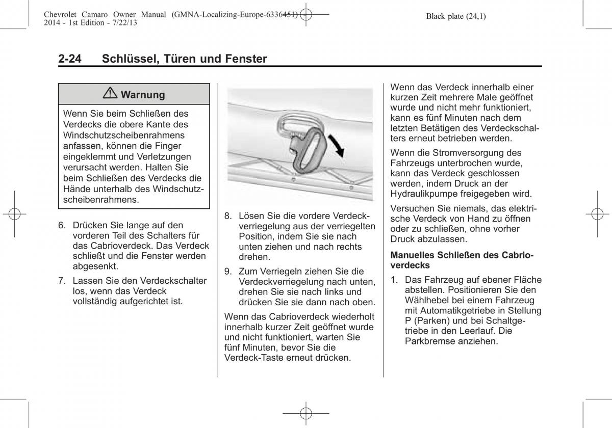 Chevrolet Camaro V 5 Handbuch / page 46