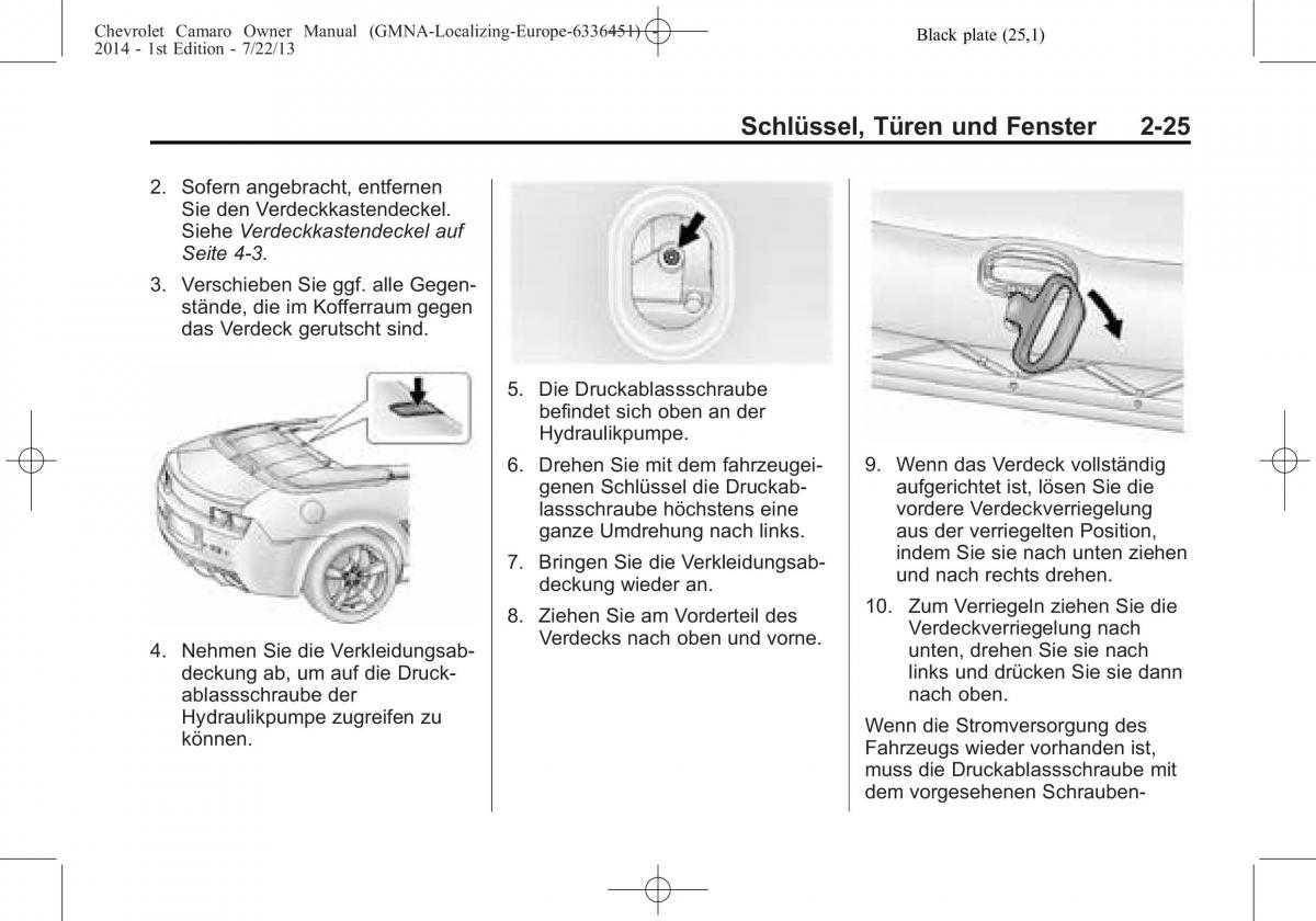 Chevrolet Camaro V 5 Handbuch / page 47