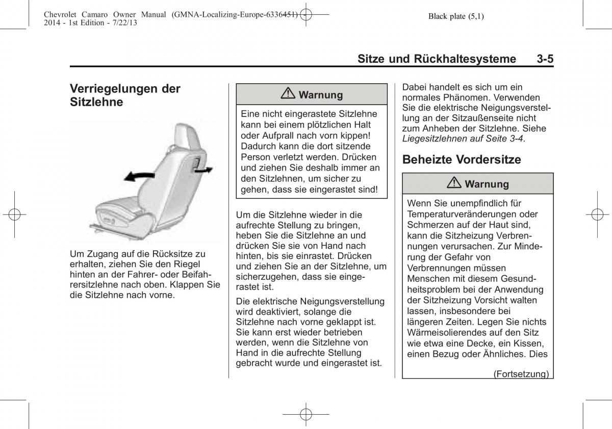 Chevrolet Camaro V 5 Handbuch / page 53