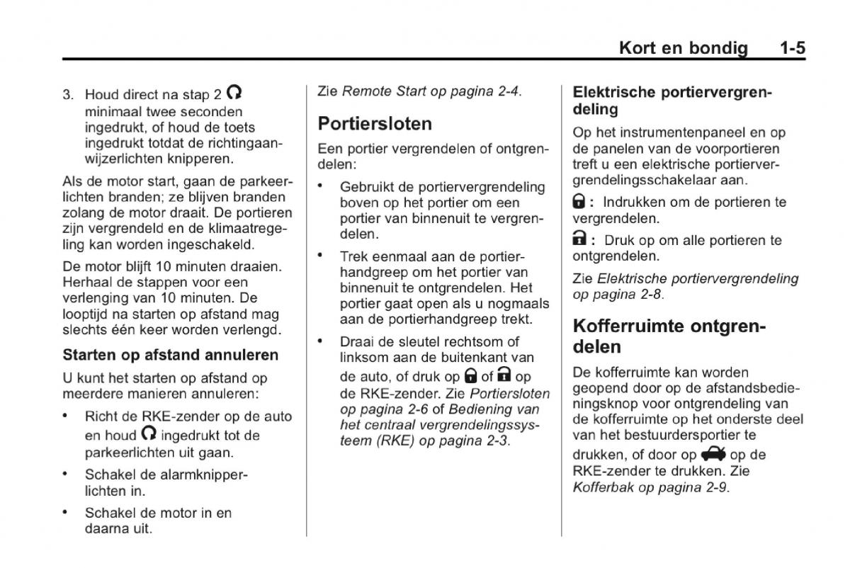 Chevrolet Camaro V 5 Bilens instruktionsbog / page 10