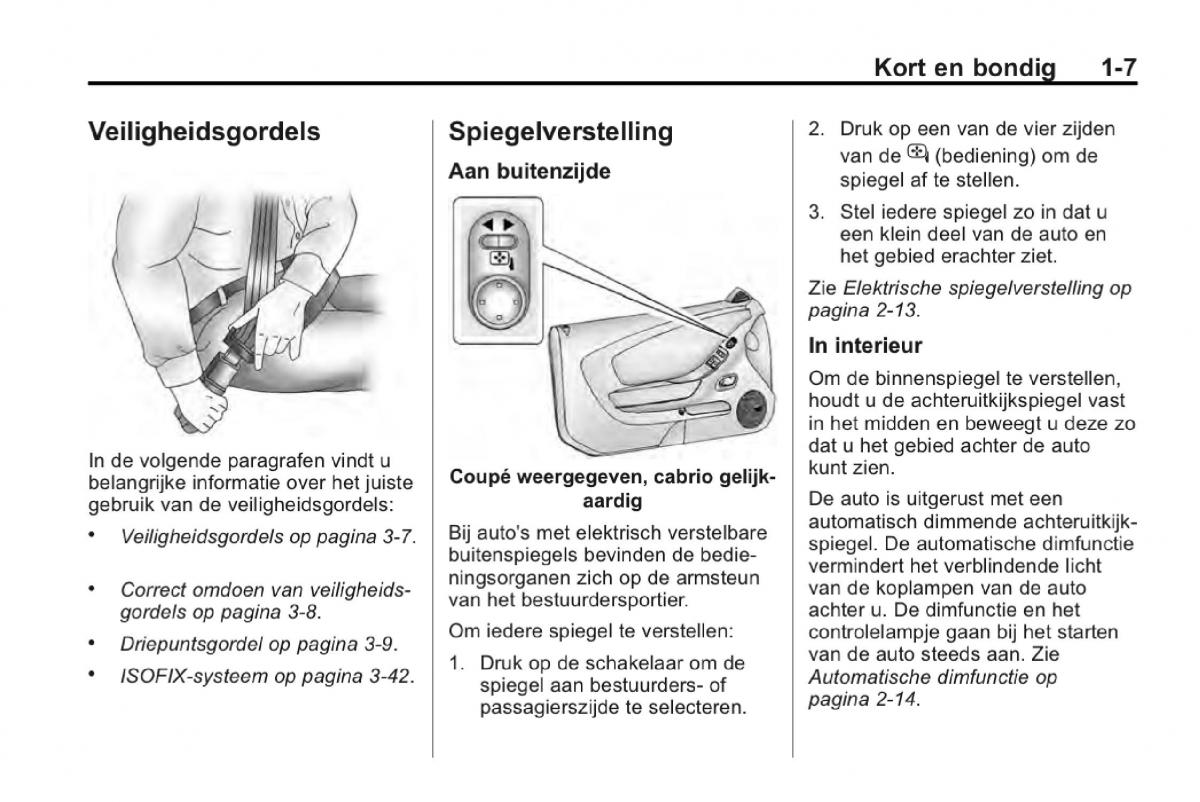 Chevrolet Camaro V 5 Bilens instruktionsbog / page 12