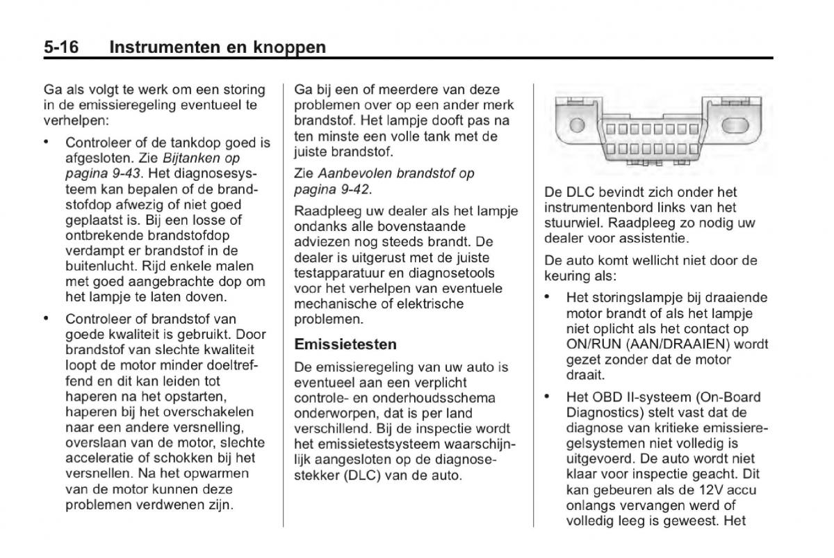 Chevrolet Camaro V 5 Bilens instruktionsbog / page 123