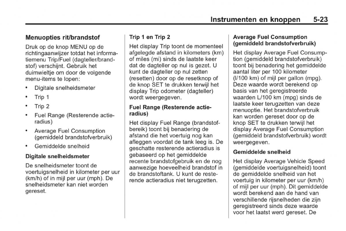 Chevrolet Camaro V 5 Bilens instruktionsbog / page 130