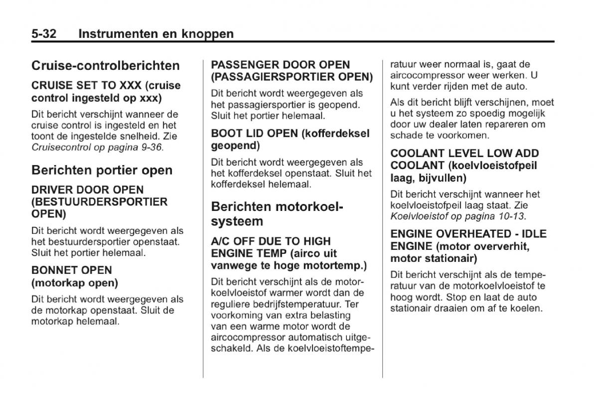 Chevrolet Camaro V 5 Bilens instruktionsbog / page 139