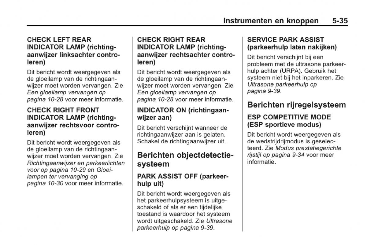 Chevrolet Camaro V 5 Bilens instruktionsbog / page 142