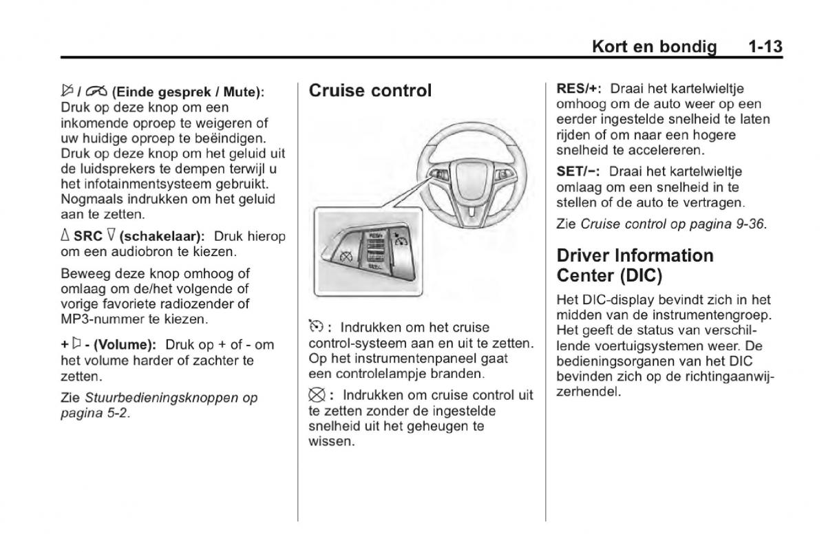 Chevrolet Camaro V 5 Bilens instruktionsbog / page 18