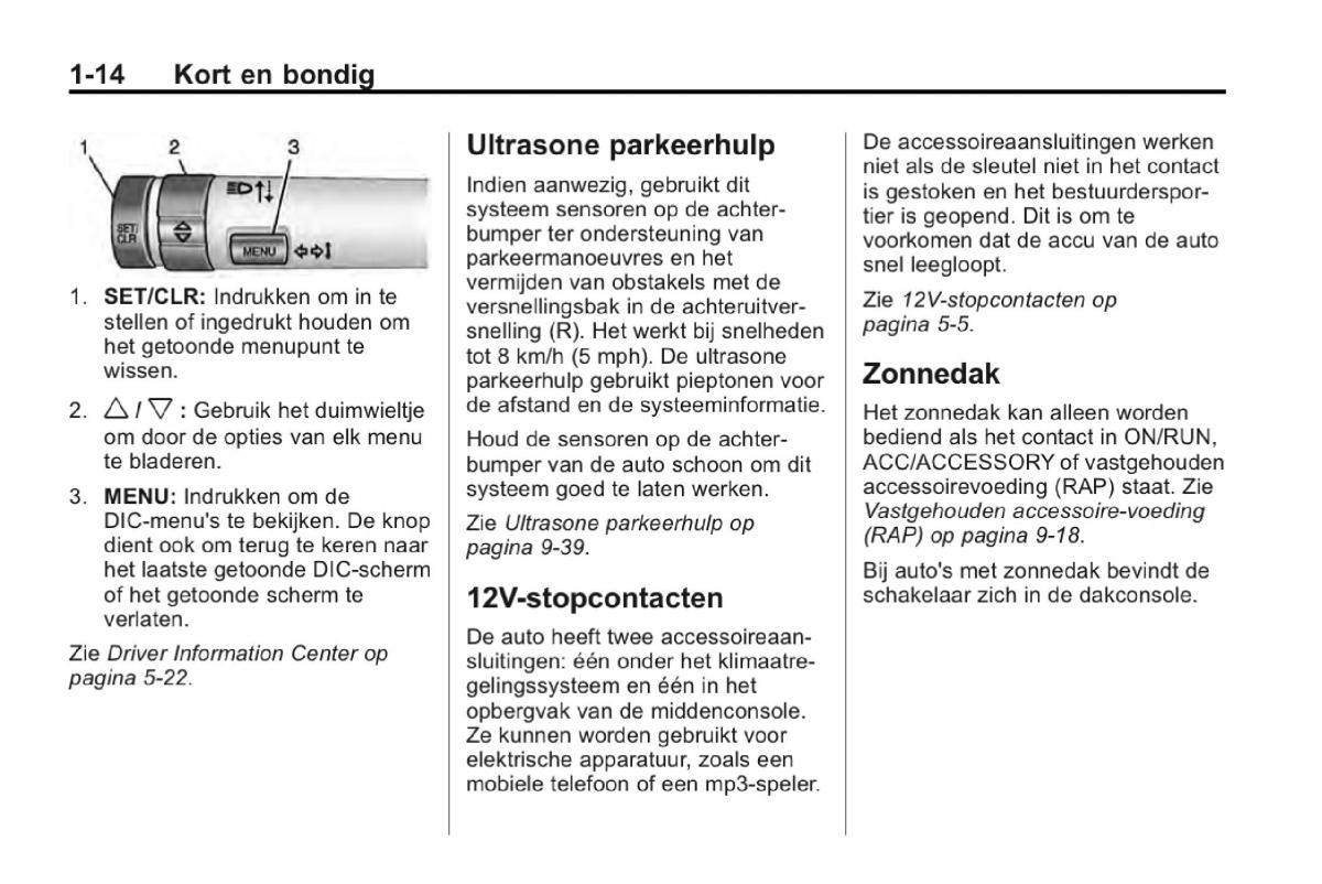 Chevrolet Camaro V 5 Bilens instruktionsbog / page 19