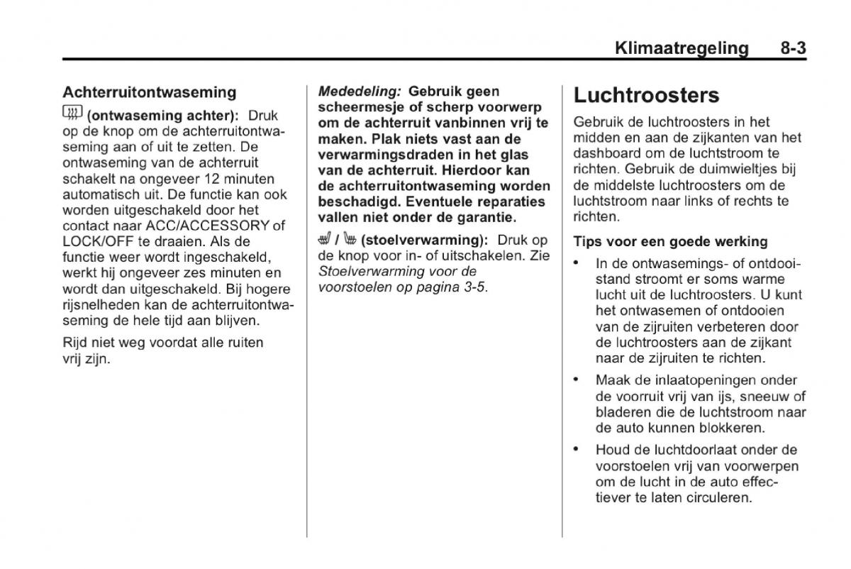 Chevrolet Camaro V 5 Bilens instruktionsbog / page 200