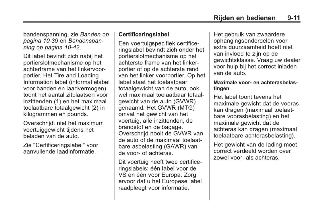 Chevrolet Camaro V 5 Bilens instruktionsbog / page 212