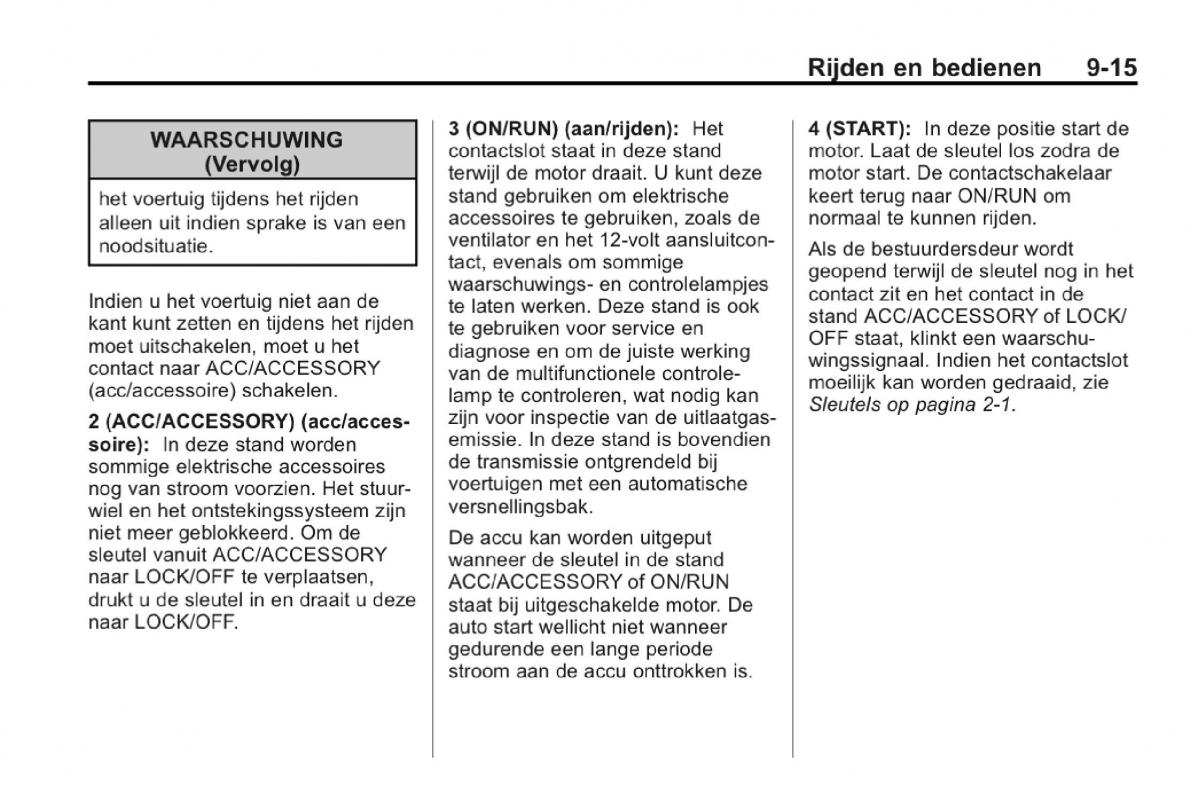 Chevrolet Camaro V 5 Bilens instruktionsbog / page 216