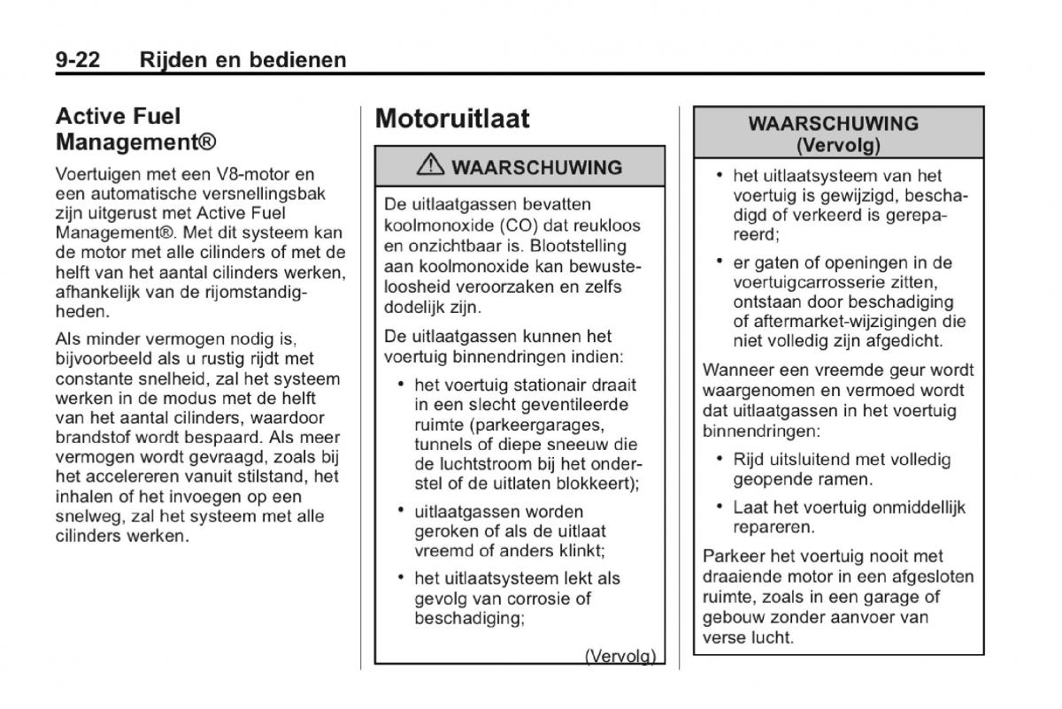 Chevrolet Camaro V 5 Bilens instruktionsbog / page 223