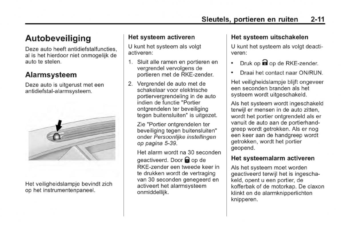 Chevrolet Camaro V 5 Bilens instruktionsbog / page 34