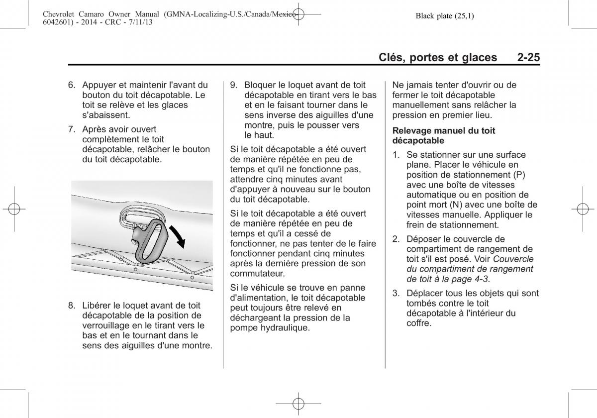 Chevrolet Camaro V 5 manuel du proprietaire / page 55