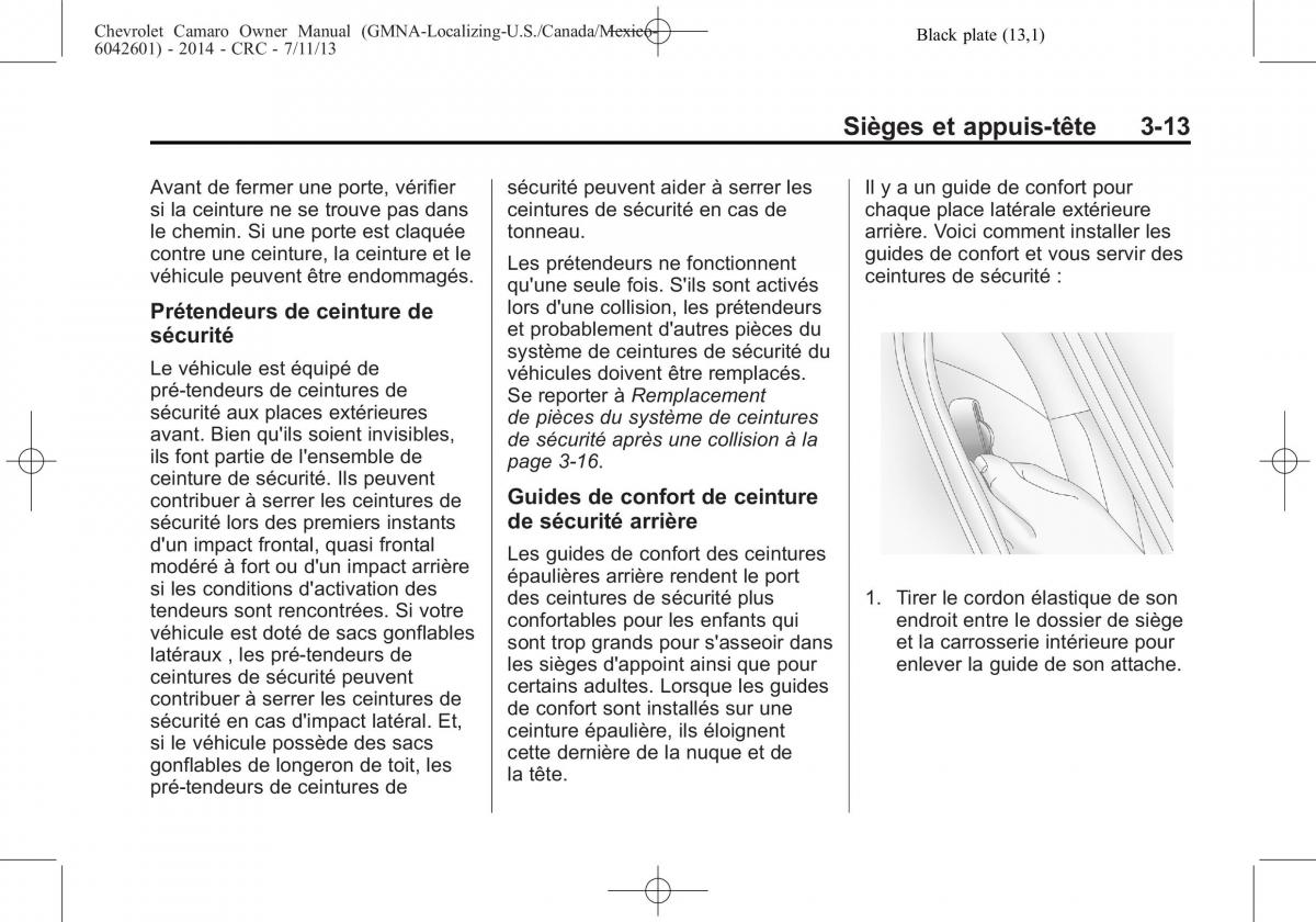 Chevrolet Camaro V 5 manuel du proprietaire / page 71