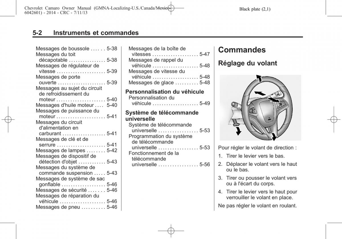 Chevrolet Camaro V 5 manuel du proprietaire / page 120