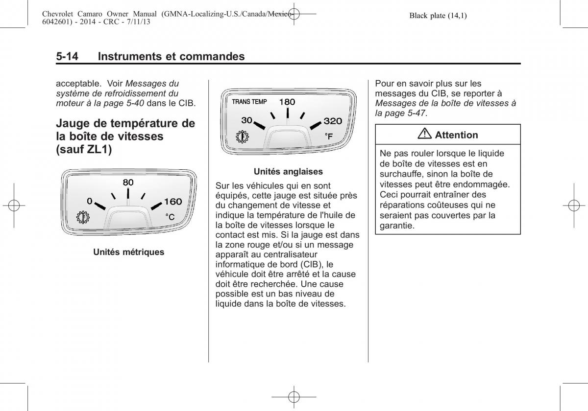 Chevrolet Camaro V 5 manuel du proprietaire / page 132