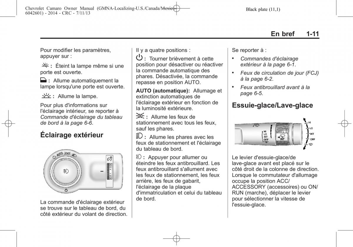 Chevrolet Camaro V 5 manuel du proprietaire / page 17