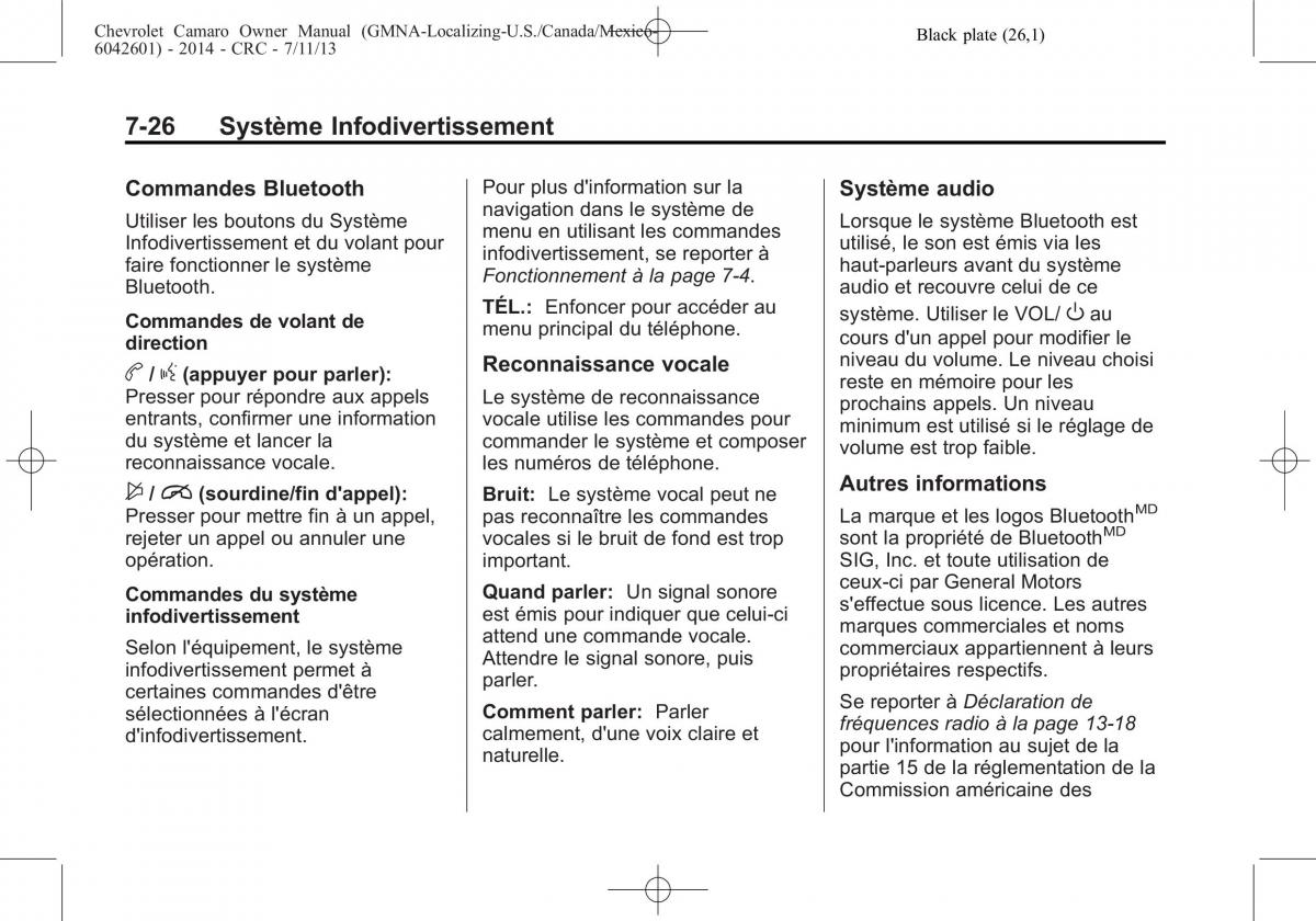 Chevrolet Camaro V 5 manuel du proprietaire / page 208