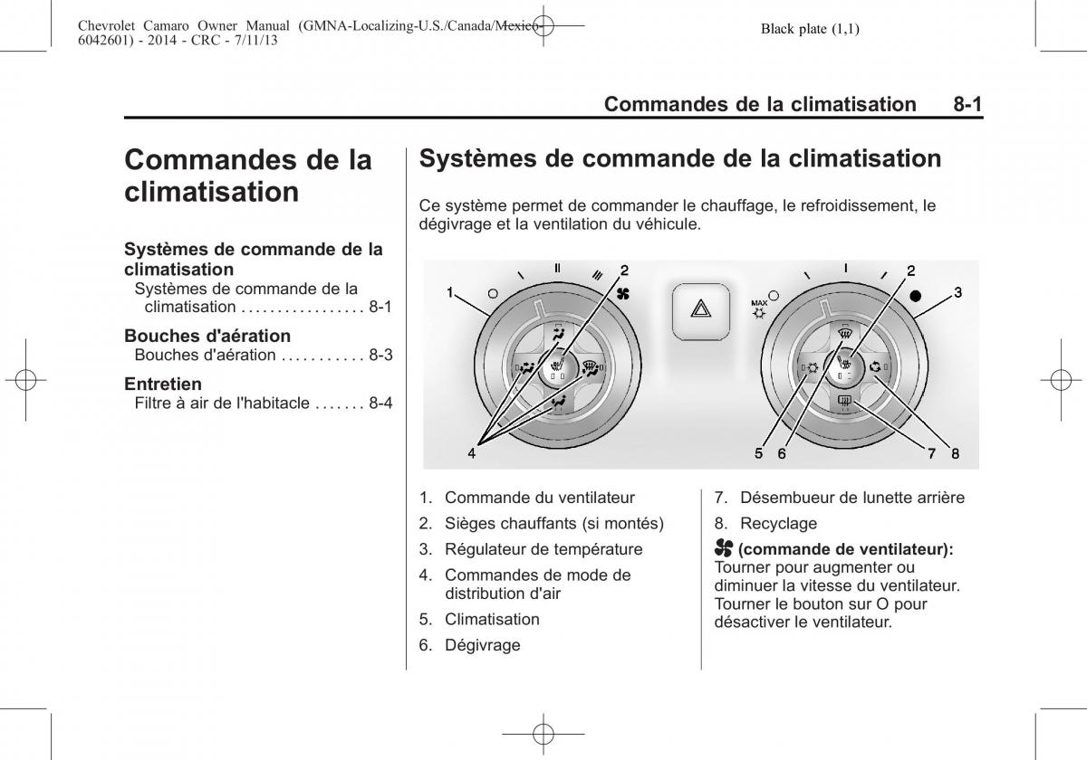 Chevrolet Camaro V 5 manuel du proprietaire / page 221