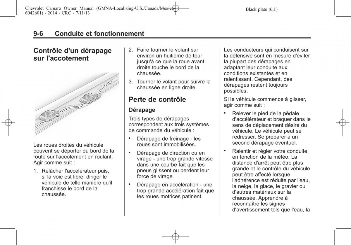 Chevrolet Camaro V 5 manuel du proprietaire / page 230