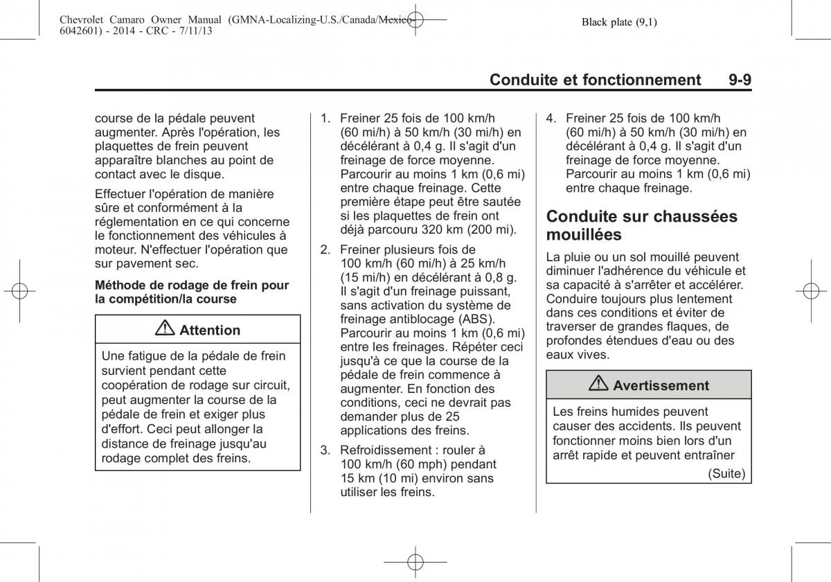 Chevrolet Camaro V 5 manuel du proprietaire / page 233