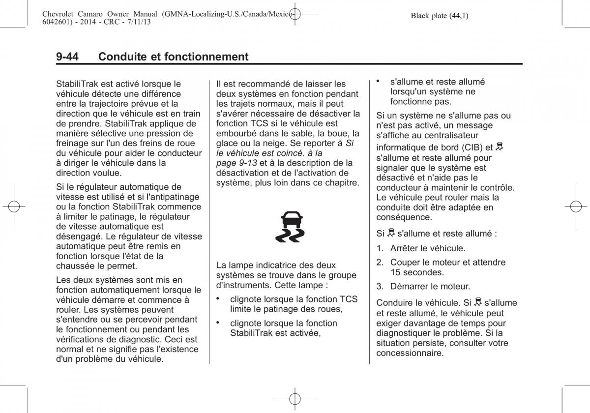 Chevrolet Camaro V 5 manuel du proprietaire / page 268