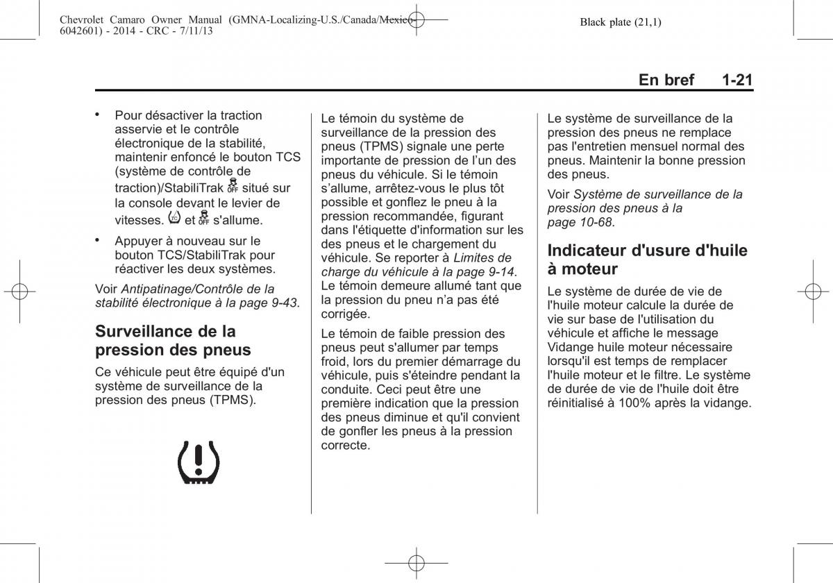 Chevrolet Camaro V 5 manuel du proprietaire / page 27