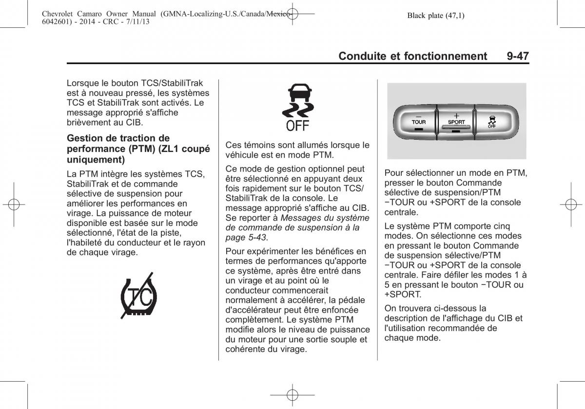 Chevrolet Camaro V 5 manuel du proprietaire / page 271